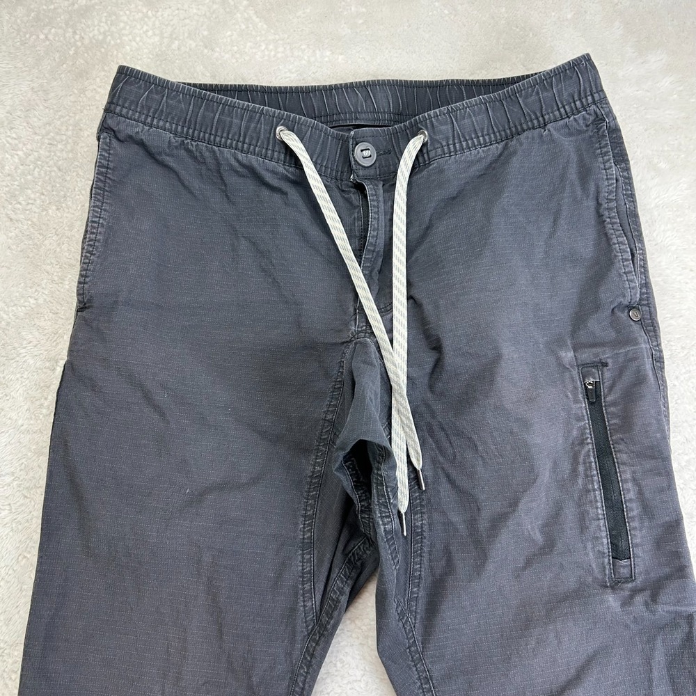 Vuori Ripstop Climber Pants Mens Size M Black Tapered Fit Drawstring "Read" - Picture 3 of 16